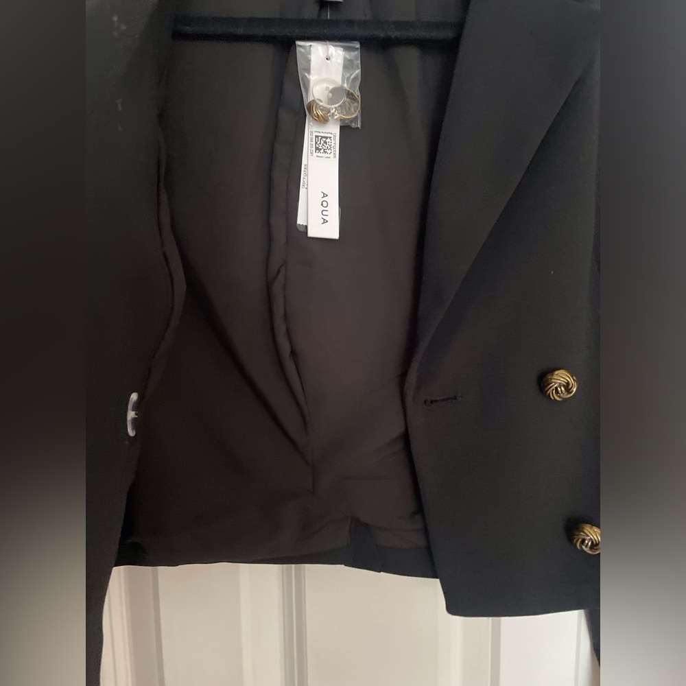 Aqua cropped blazer double breasted - Picture 3 of 7